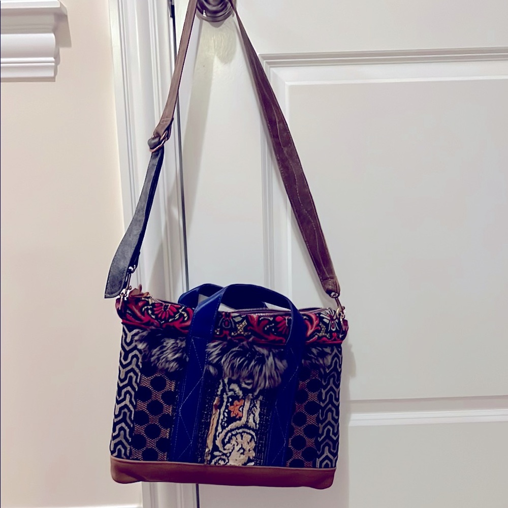Boho Patterned Crossbody Tote Bag in Multicolor